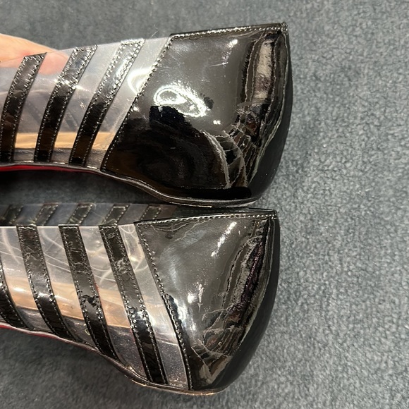 CHRISTIAN LOUBOUTIN PVC Specchio Black patent Leather and Clear stripes - Picture 5 of 7
